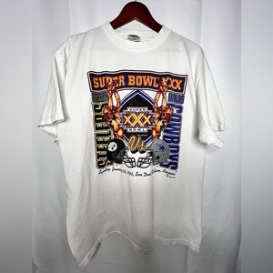 Vintage Super Bowl XXX Size X-Large White Short Sleeve Graphic Tee